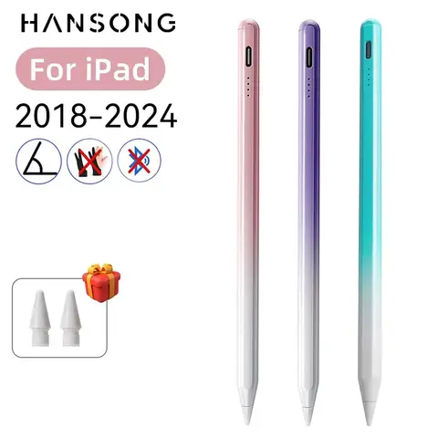 Apple Pencil용 스타일러스 펜 1 2 iPad 10th 9th 8th 7th 6th Air 5th 4th 3rd Generation Pro 12.9 11인치 Mini 6 5 Palm Rejection