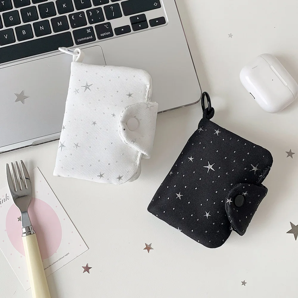Cute Star Quilted Book Cover Polka Dot Cotton Notebook Sleeve Soft Padded Journal Protector Korean Pencil Case Diary Book Pouch