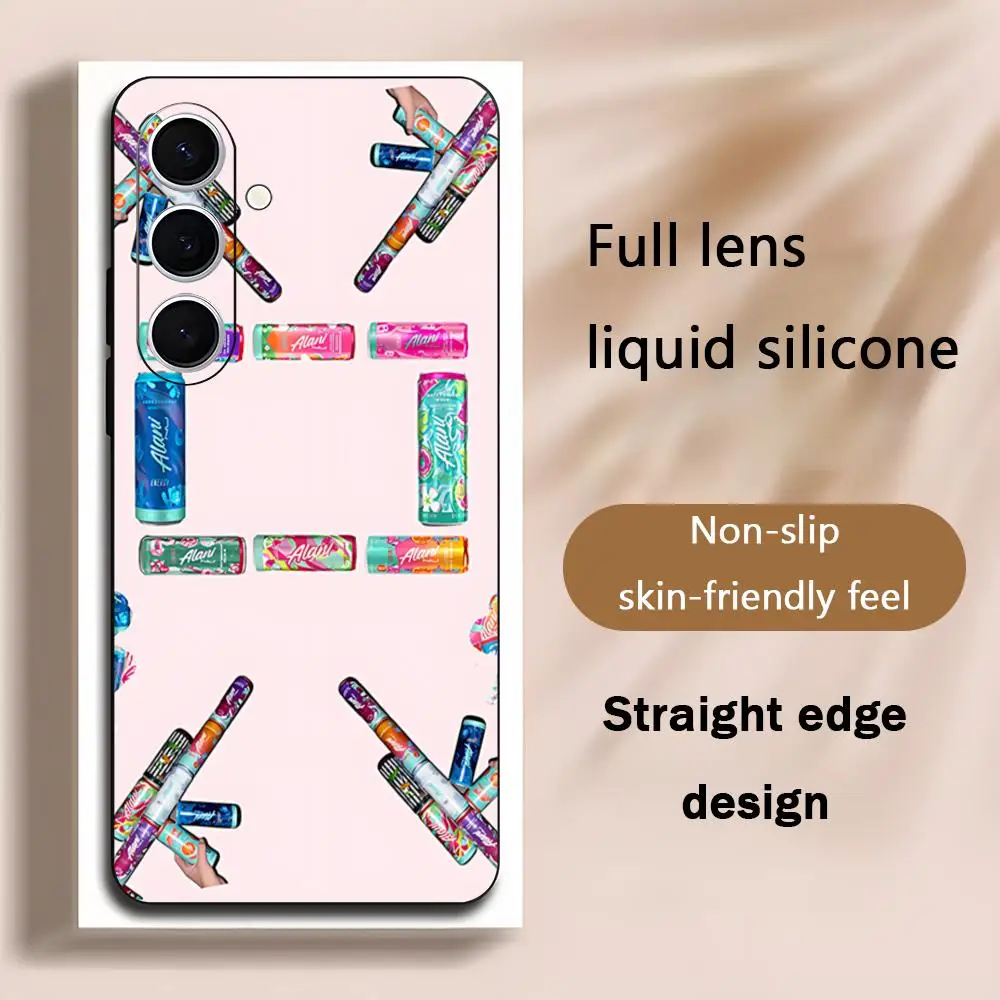 Funda para Teléfono A-Alani Energy Drinks Brand Nu para Samsung Galaxy S26 S25 S24 S23 S22 S21 Plus Ultra Note20, Negra Suave
