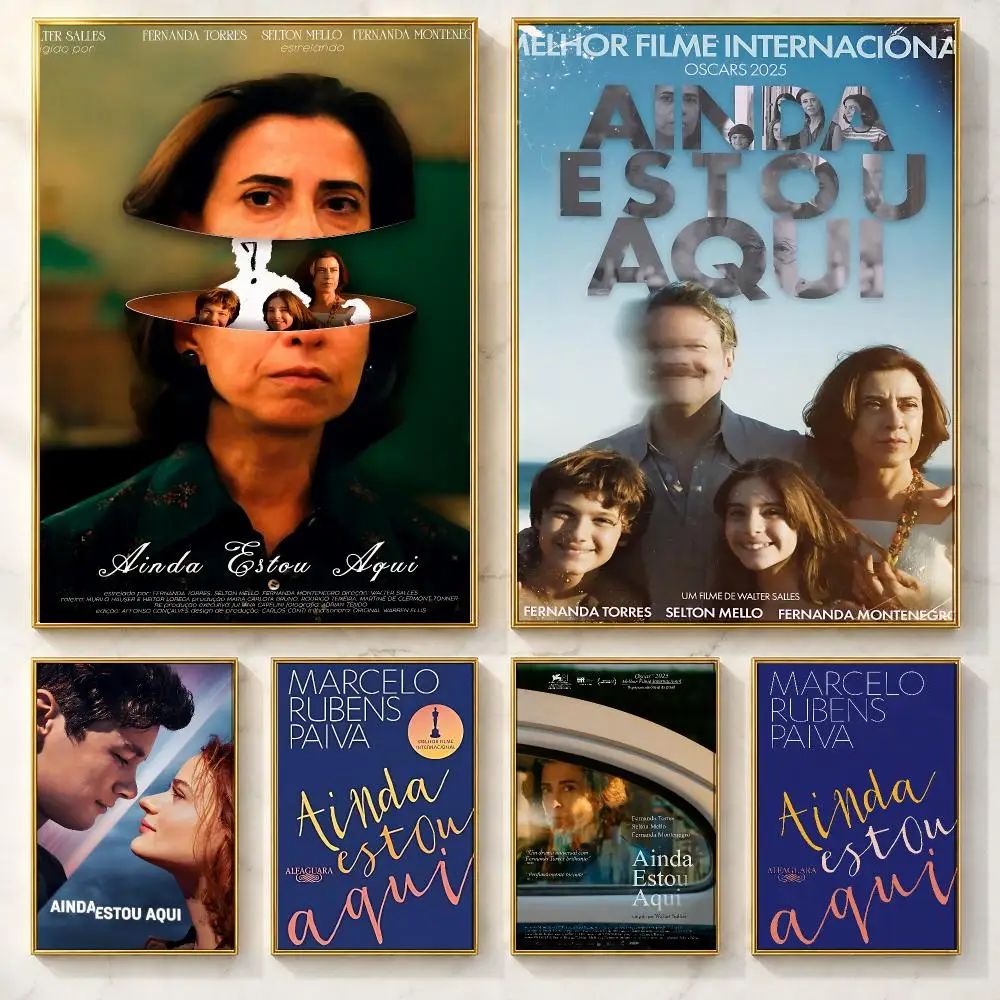 Brazilian Drama Movie Ainda Estou Aqui Poster Self-adhesive Art Poster Decoracion Painting Wall Art White Kraft Paper Home Decor