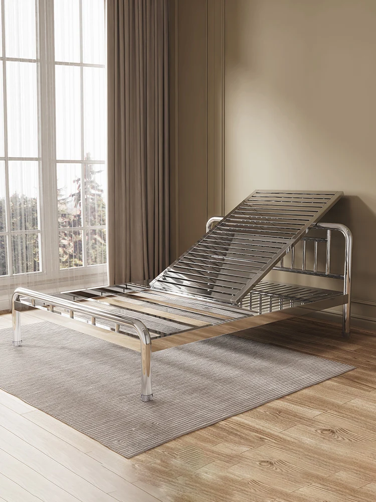 LTT all stainless steel hard bed plate row skeleton single double widened hard board bed mattress bed frame