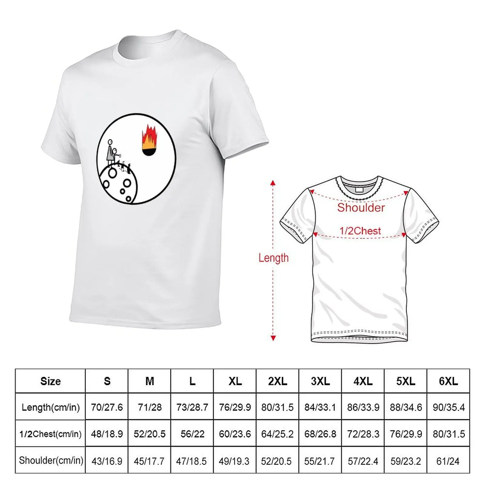 Up on the moon, watching the earth burn. T-Shirt cute clothes quick-drying oversized t shirt men