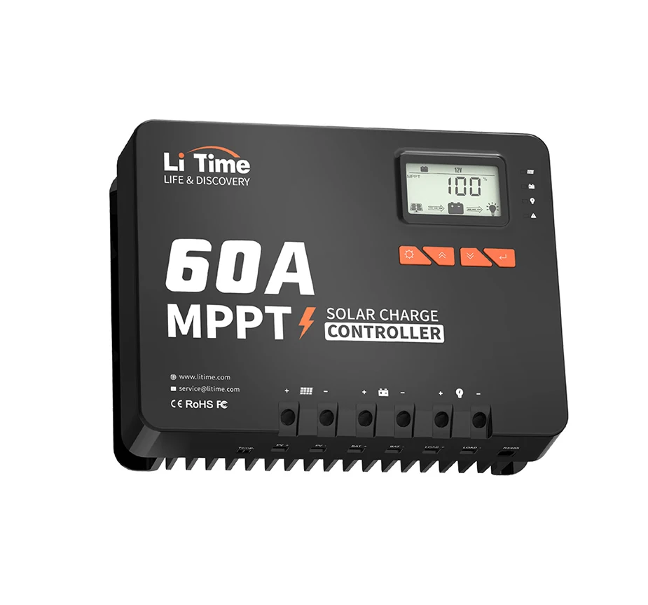 12V/24V/36V/48V Die-cast Aluminum 60A MPPT Die-cast Aluminum Solar Charge Controller Heat Dissipation Charge Controlleres