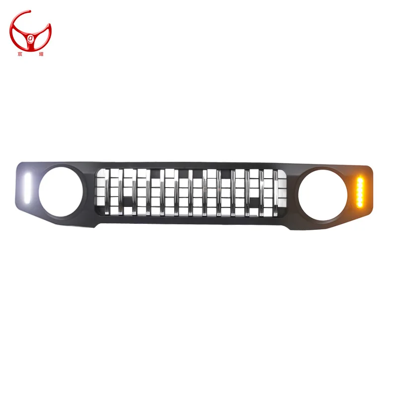 Racing Grills with LED Lamps for Suzuki Jimny JB64 JB74 2018-2020 Car Front Kidney Grille Mesh Black Grille Cover Accessories