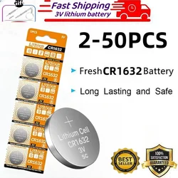 2-50PCS CR1632 3V Lithium Battery Button Coin Cell Batteries LM1632 BR1632 ECR1632 CR 1632 Electronic Watch Toy Remote