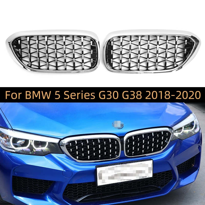 

Для BMW 5 Series G30 G38 520i 530i 540i 2018 2019 2020 серебряные автомобильные грили передняя решетка радиатора Алмазный звездный стиль автомобильные аксессуары