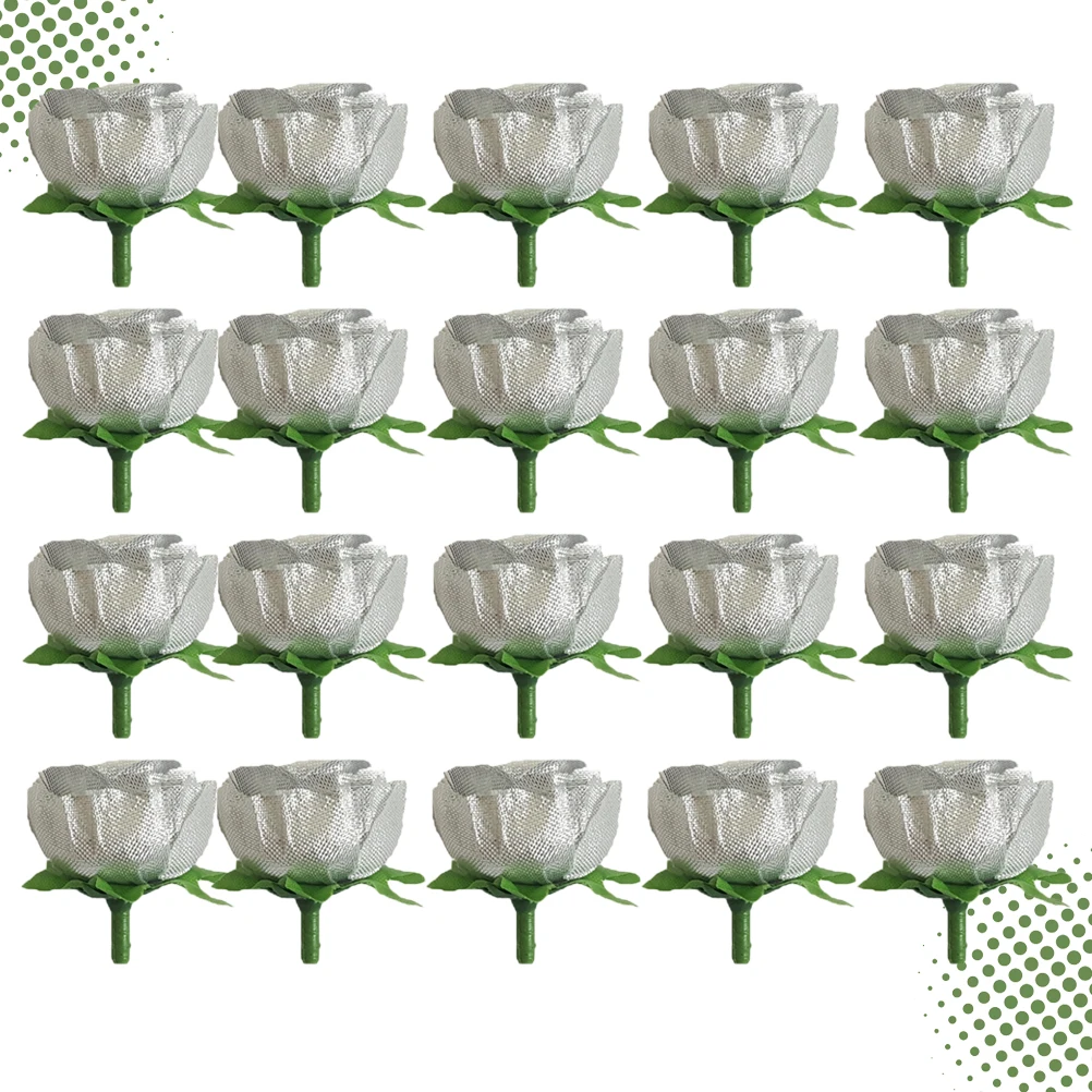 

Artificial Rose Flowers Silk Decor Indoor Outdoor Wedding Party Silver Color Lifelike Vase Fillings Home VenueDecoration