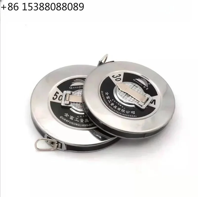 20M 30M 50M Heavy Duty Steel Tape Measure Portable Disc Type Handheld Distance Measuring Ruler For Construction Survey Work(1pcs
