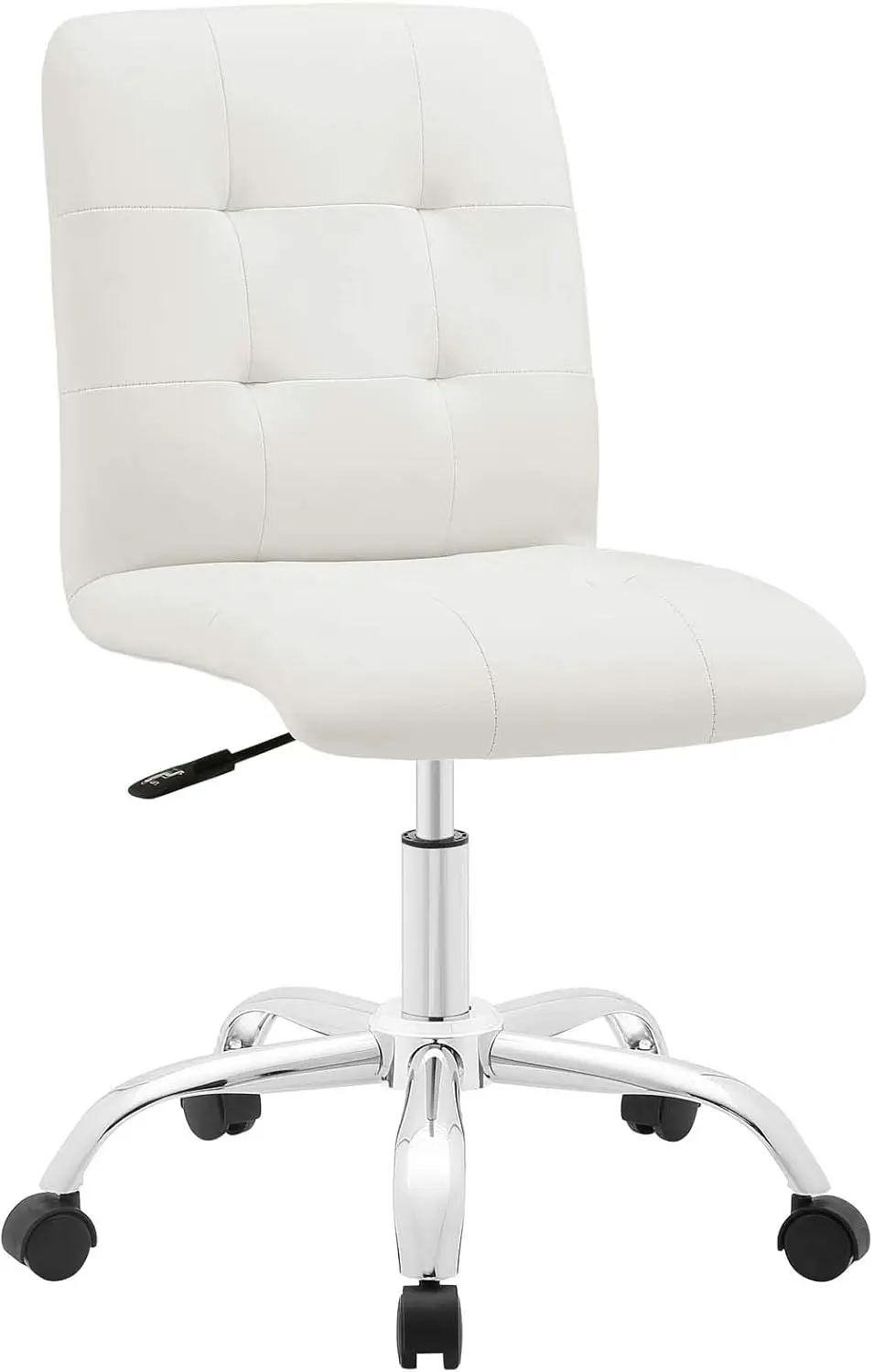 

Prim Ribbed Armless Mid Back Swivel Conference Office Chair In White