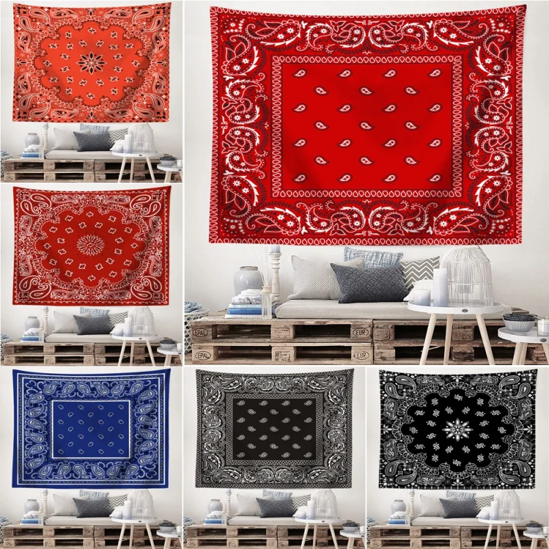 VIKAMA Retro Bohemian Paisley Wandteppich - Wohnzimmer Schlafzimmer Wanddekoration Einfach zu Befestigen Wohnaccessoires