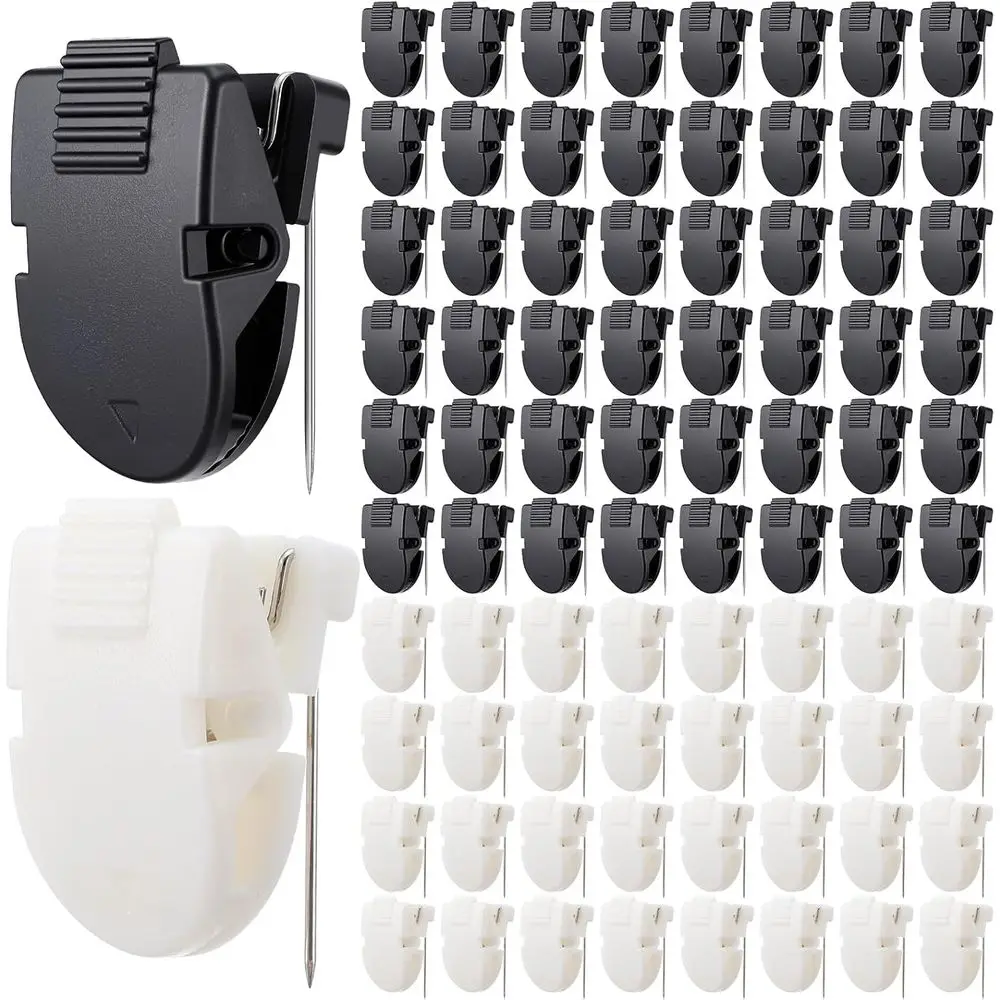 80 قطعة من مشابك الأقمشة، ملحقات المكعبات، لوحة تقسيم القماش، مشبك جداري لصور المكتب (أسود، أبيض)