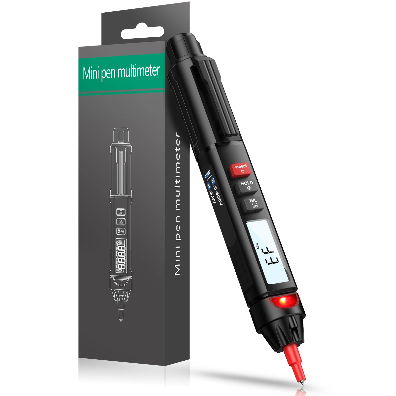 Voltage Tester Non Contact Voltage Tester Pen Type Digital Multimeter 6000 Counts Intelligent Multimeter AC/DC Voltage/Live Wire