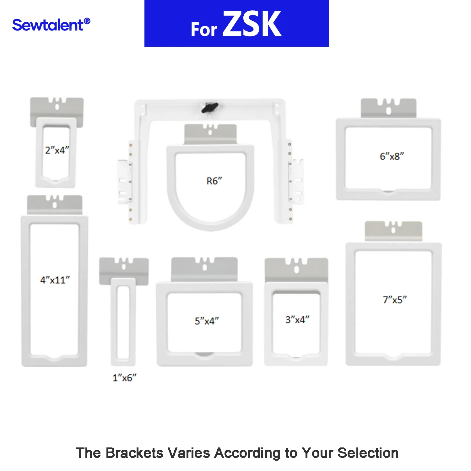 ZSK Sprint 2/5/6L/7XL/8 RACER 2W/4S/4W/6S/6W/8S/12S single head embroidery machine with 8in1 magnetic Mighty Hoop fast Frame Kit