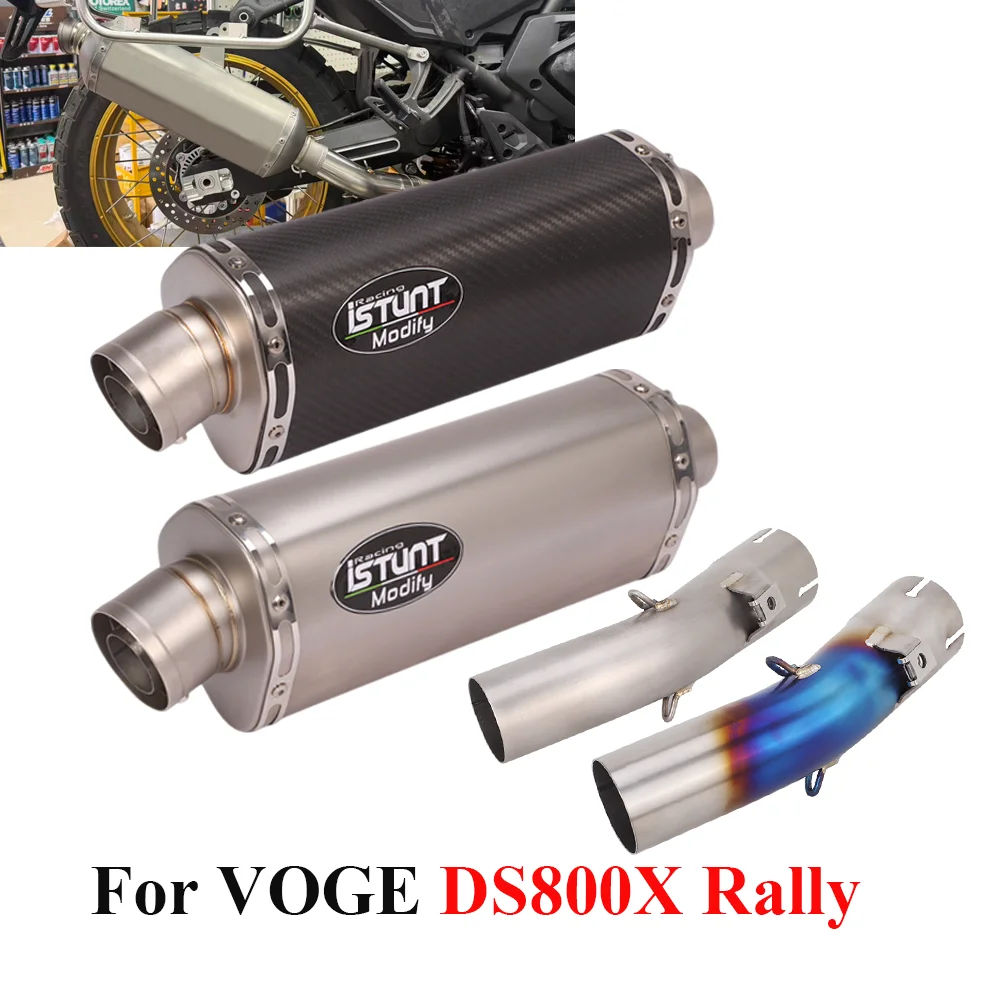 Auspuffanlage für VOGE DS800X Rally 2025-2026 Motorrad Auspuff Slip-On Mittelrohr DS800 Rally Auspuff