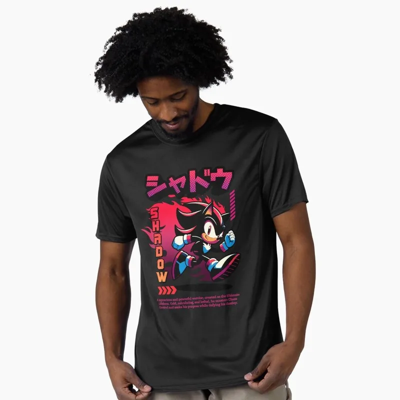 90s Cartoon Series Cute Sonic The Hedgehog Shadow Gift t shirt 0603 Vintage Racing Anime Graphic Tee Y2K clothes US Size S-6XL
