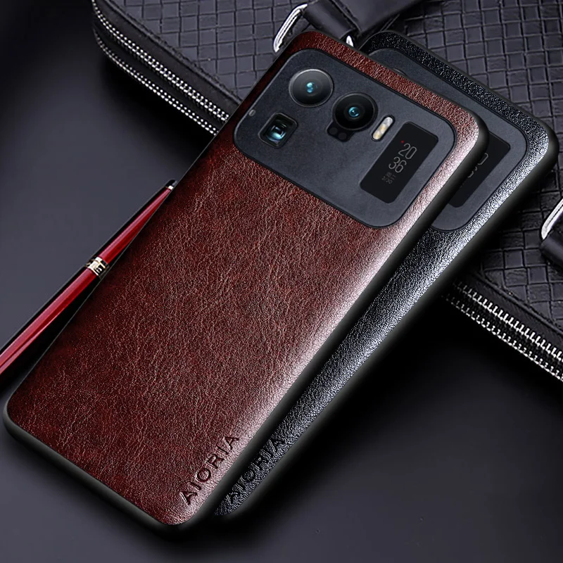 Luxury leather Case for Xiaomi Mi 11 Ultra funda Business solid color Soft TUP&Hard PC phone cover for Xiaomi mi 11 ultra case