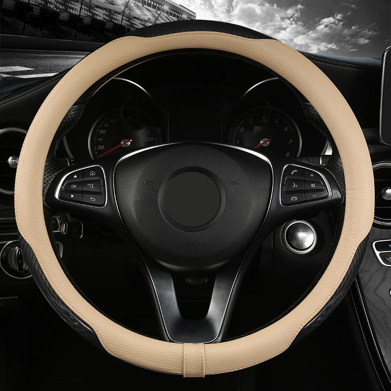 New style PU leather car steering wheel cover four seasons general high-end atmosphere ultra-thin summer general handle cover