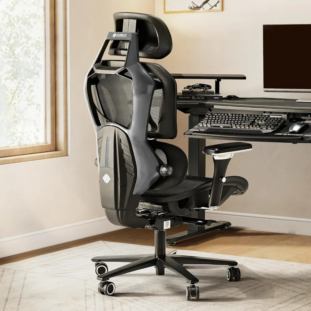 

Gaming Chair, Office Desk Chair with Lumbar Support, Ergonomic Mesh Gaming Chair with 4D Armrests