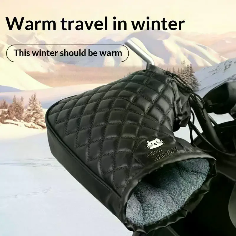 

1 Pair Motorcycle Handlebar Gloves Muffs Winter Cycling Gloves Waterproof Handlebar Cover Mitts Snowmobile E-Bike Thermal Gloves