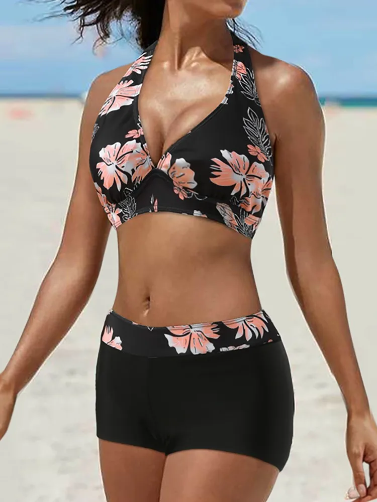 2024 Nowy Seksowny Strój Kąpielowy z Wysokim Stanem Damski Letni Dwuczęściowy Zestaw Bikini Kostium Kąpielowy Damski Strój Plażowy