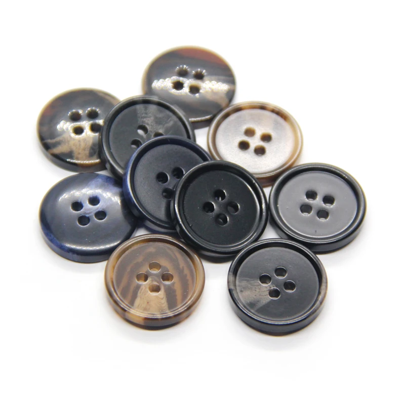 15-25mm Imitation Horn Coat Black Buttons For Clothing Mens Suit Sweater Classical Decor Handmade resin Accessories Wholesale