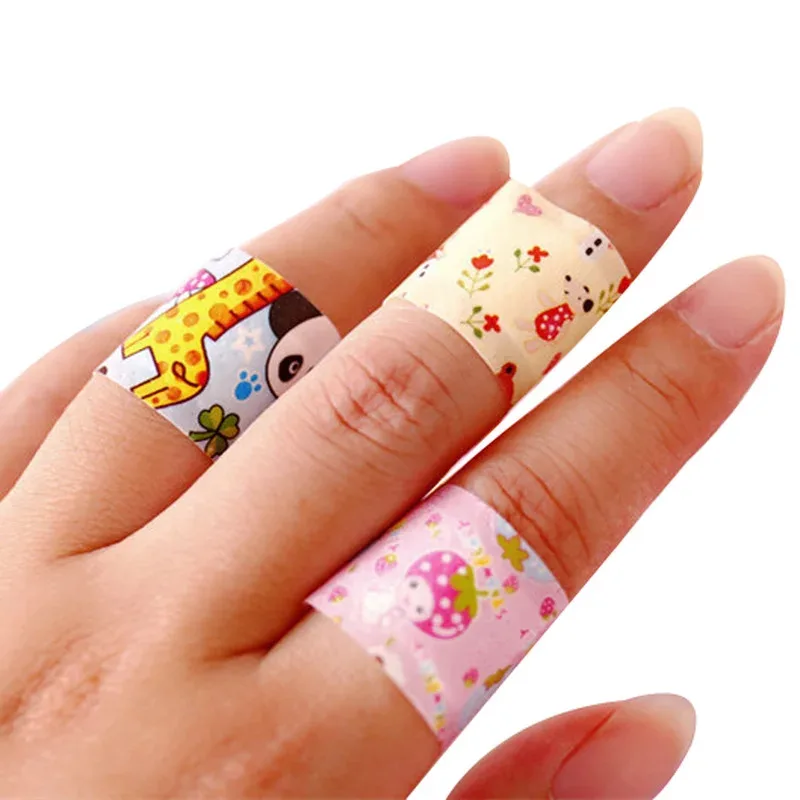 120/240Pcs Cartoon Animal Pattern Waterproof Hemostasis Kids Band Aid Stickers Adhesive Bandage Wound Strips Plasters Children