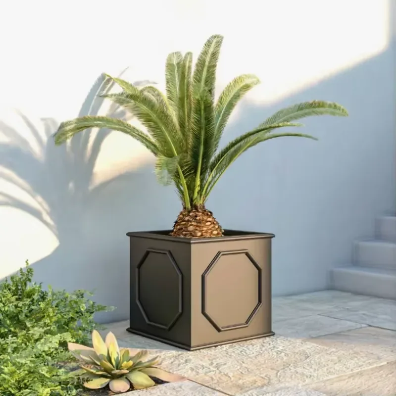 for Customization Fiberglass Big Flower Pots Outdoor Planters Nordic Large Sphere Planter Plastic Pot