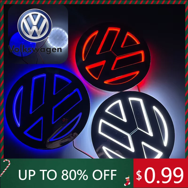

Interior Stickers 11cm 5D LED For Volkswagen VW logo light, front grille logo light, suitable for CC/Golf/Passat/Jetta/Polo/Mago