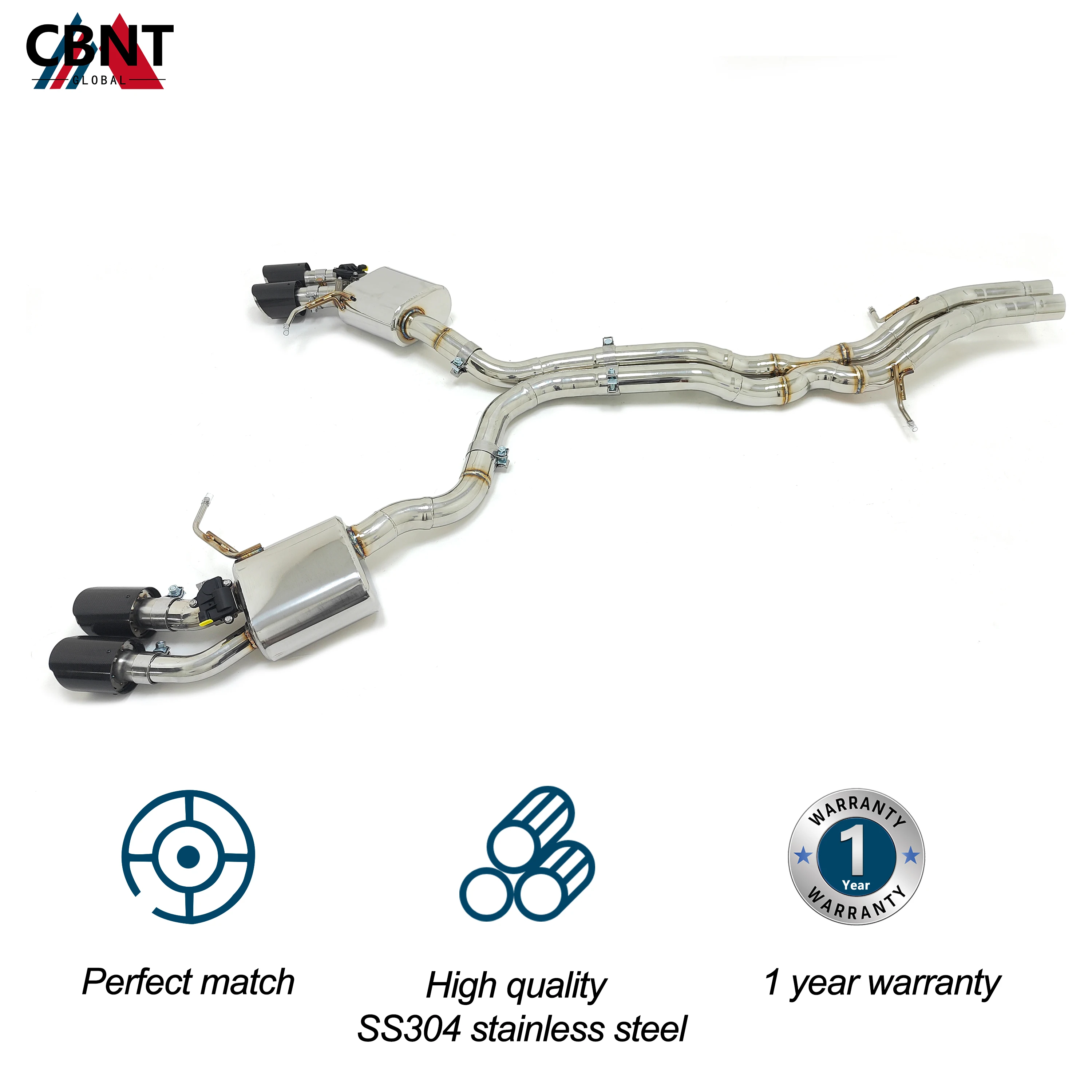 CBNT Valved Catback for Porsche Macan GTS 3.0T 3.6T 2013-2018 High Quality SS304 Performance Exhaust Pipe with Valve Muffler