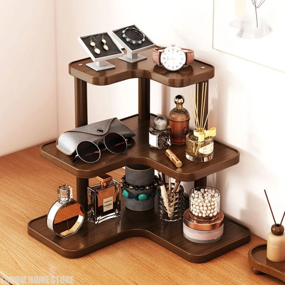 Wooden Corner Shelves Home Tea Room Cup Holder Study Finishing Display Rack Kitchen Multi-layer Storage Shelf Figurines