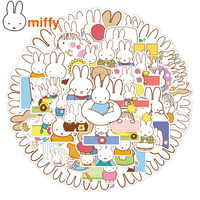 50Pcs Cute Miffy Kawaii Stickers Cartoon Rabbit Decoration Stickers Phone Case Ipad Notebook Waterproof Stickers Girl Toys