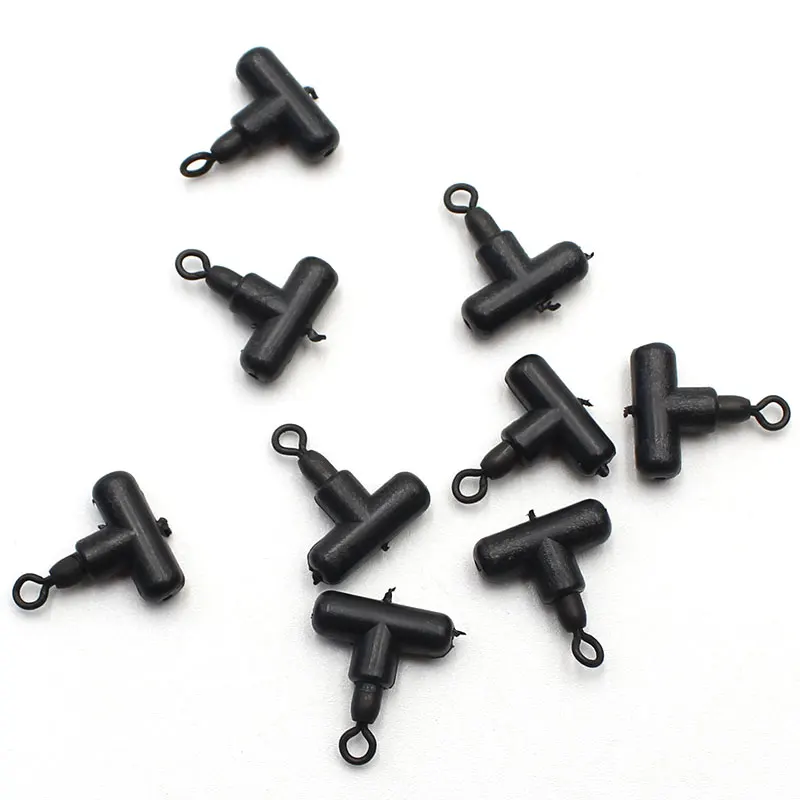 15 PCS Fishing Tackle Swivels Carp Rig Rings Clip Fishing Line Slider Beads Running Ledger Zip Black Slider Beads