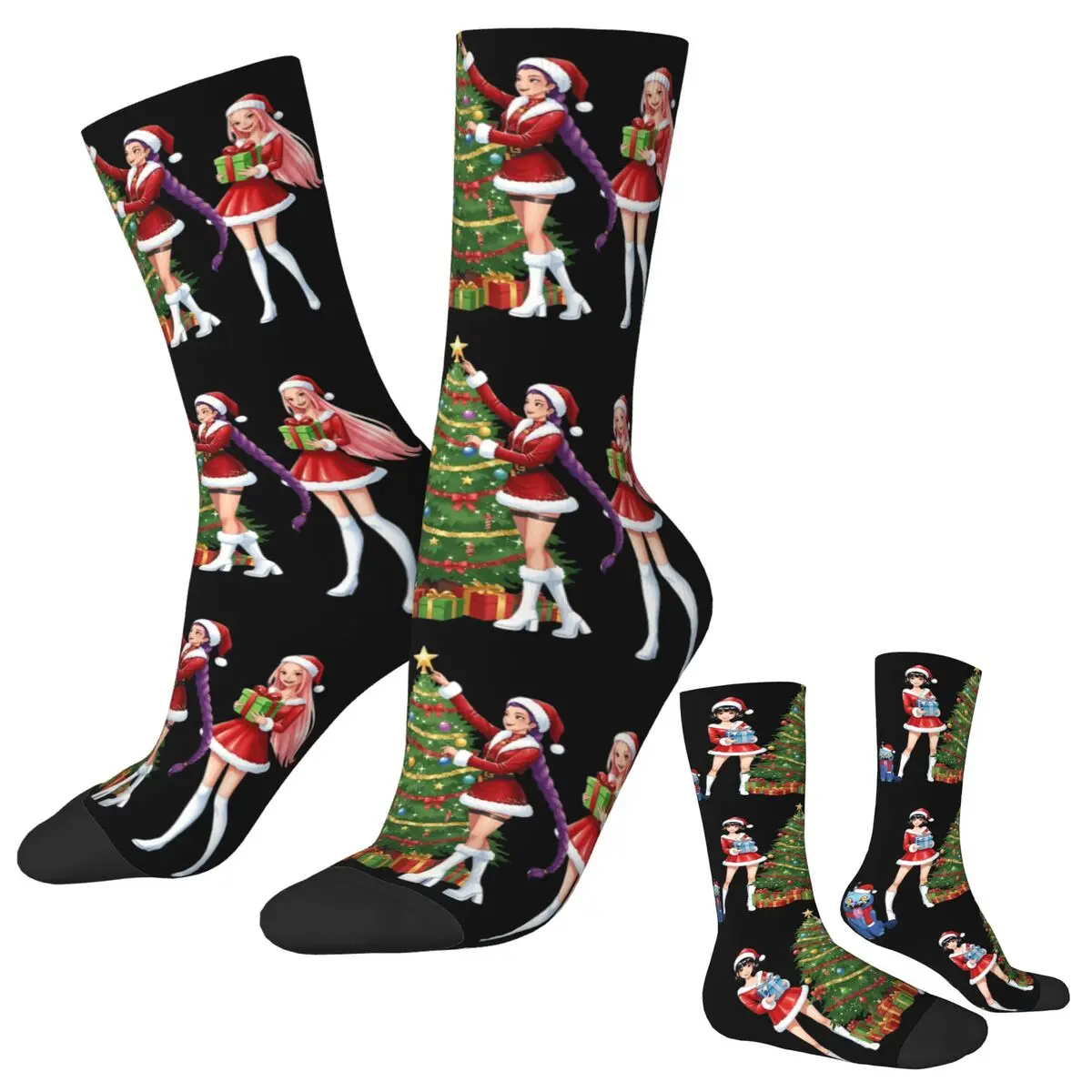 

Huntrix Girls Christmas Stockings Custom Gothic Socks Winter Anti Bacterial Socks Men's Climbing Comfortable Socks