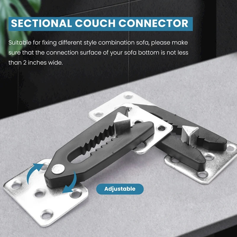 Sectionele Bank Connector, 4 Stuks Metalen Sofa Gezamenlijke Snap Alligator Stijl Sectionele Bank Connector