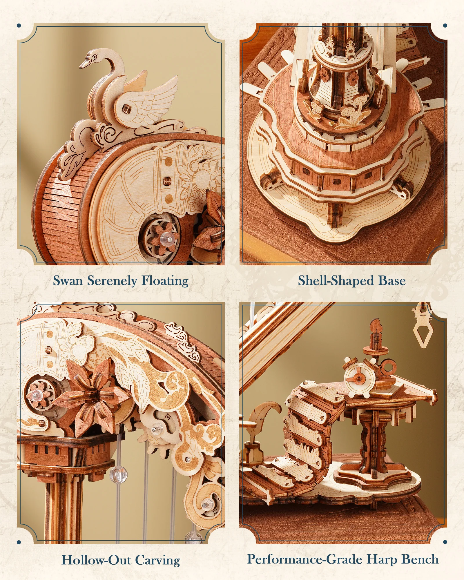 Wooden Harp Music Box Kit — image 4
