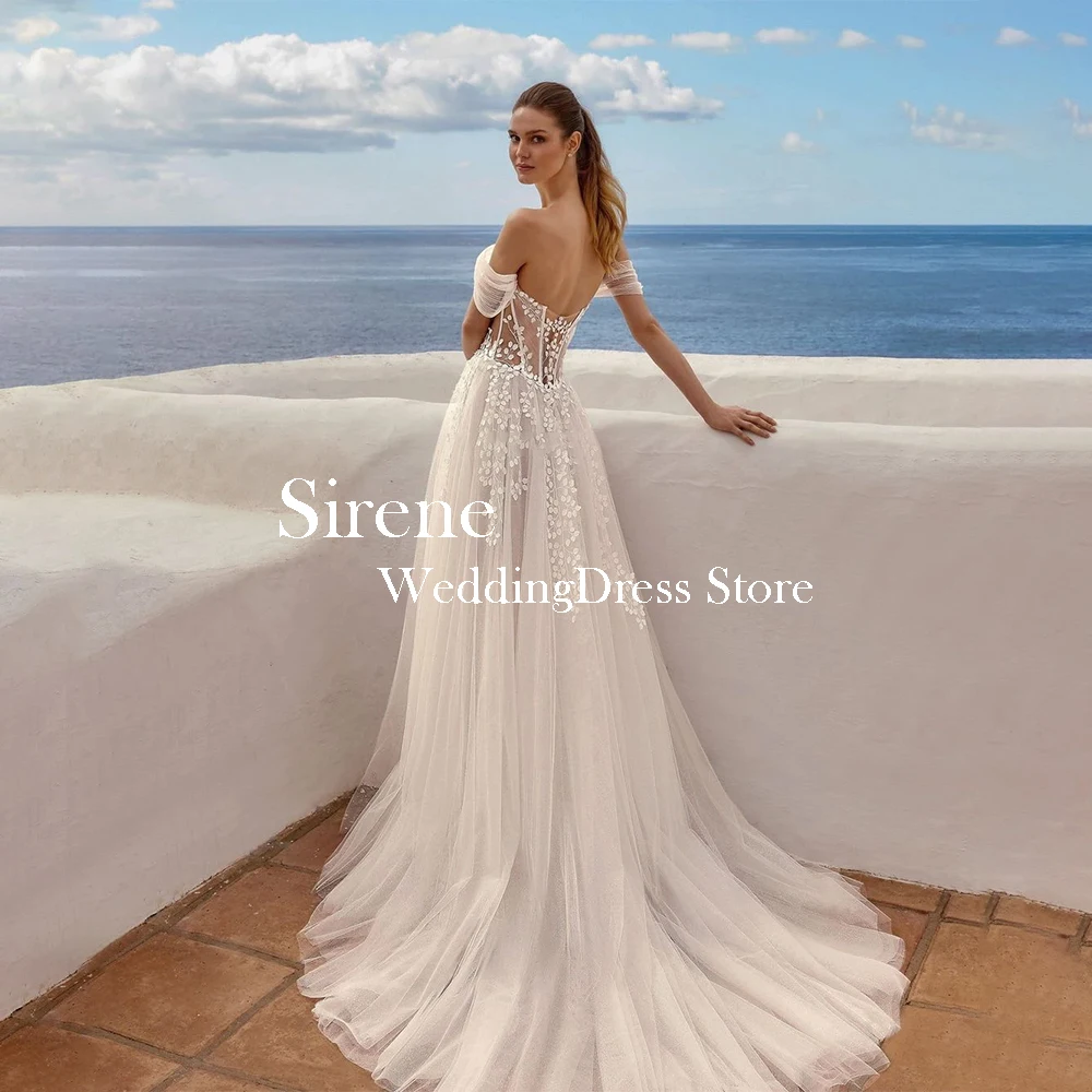 Sirene Elegant Lace Appliques Long Wedding Dresses Floor-Length A-Line Brides Dress Women Tailor-Made Vestidos De Novias 2024