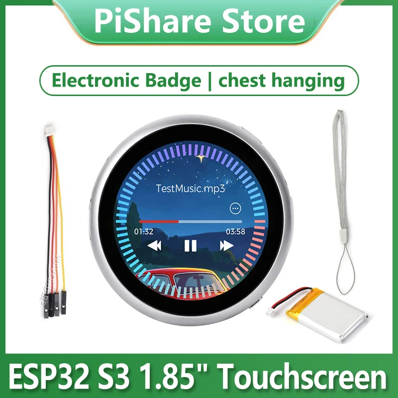 

ESP32 S3 AI 1.85 inch LCD For Xiaozhi Development Board Portable Mini 1.85inch LCD Round Touchscreen Electronic Badge Deepseek