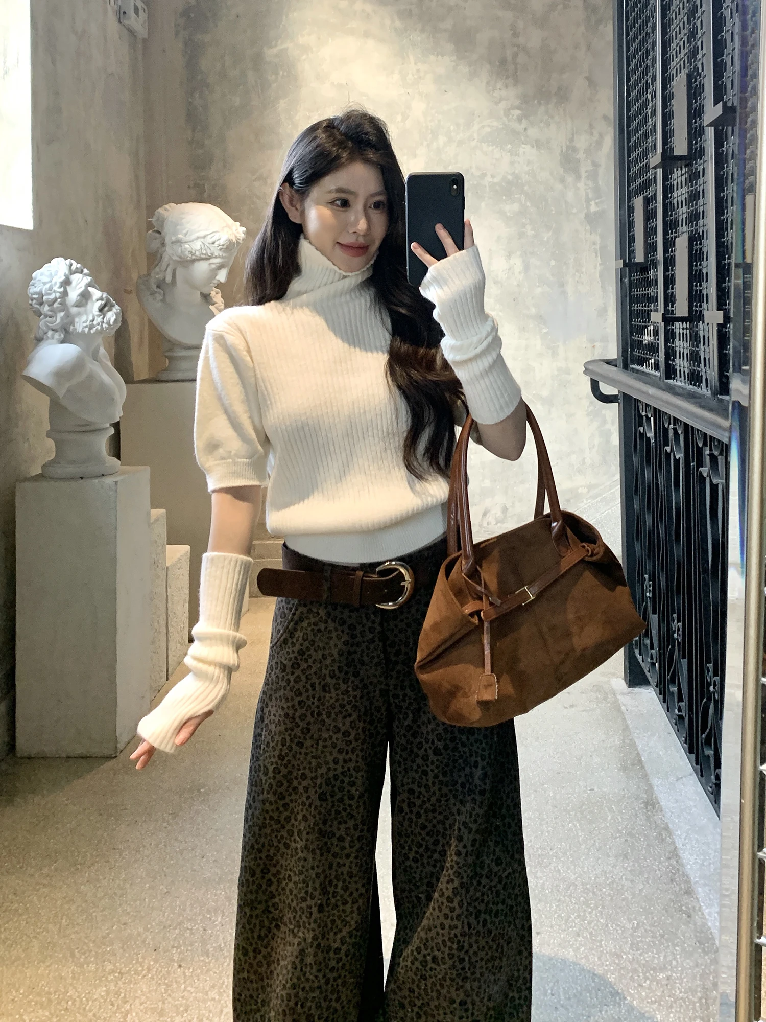 

High Collar Knitted Long Sve Sweater Women's Loose Fit Slimming Top Winter Faion Casual Sle Comfortable Nylon Blend