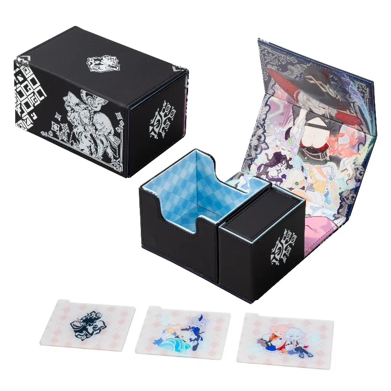 Yu-Gi-Oh! Diabellstar The Black Witch Double-layer Magnetic Leather Card Box Elzette of The White Forest Game Card Storage Box