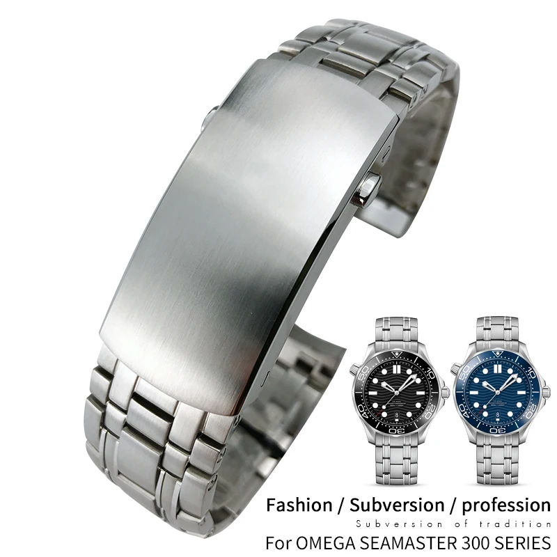 

20mm High Quality Stainless Steel Watch Band for New Seamaster DIVER 300M Silver Strap Calibre Omega 8800 Movement Push Buckle