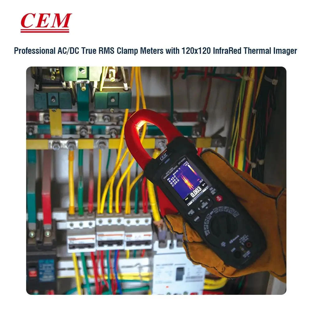 CEM DT-9481 DT-9581 بلوتوث الرقمية المشبك المتعدد صحيح RMS 6000 التهم 3000A 60MΩ مع مصباح يدوي التصوير الحراري