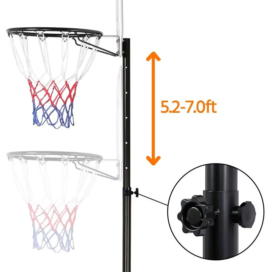 Draagbare basketbalring voor kinderen Outdoor basketbaldoelen Indoor basketbalveld Jeugd Verstelbare basketbalstandaard 6.48.2ft He