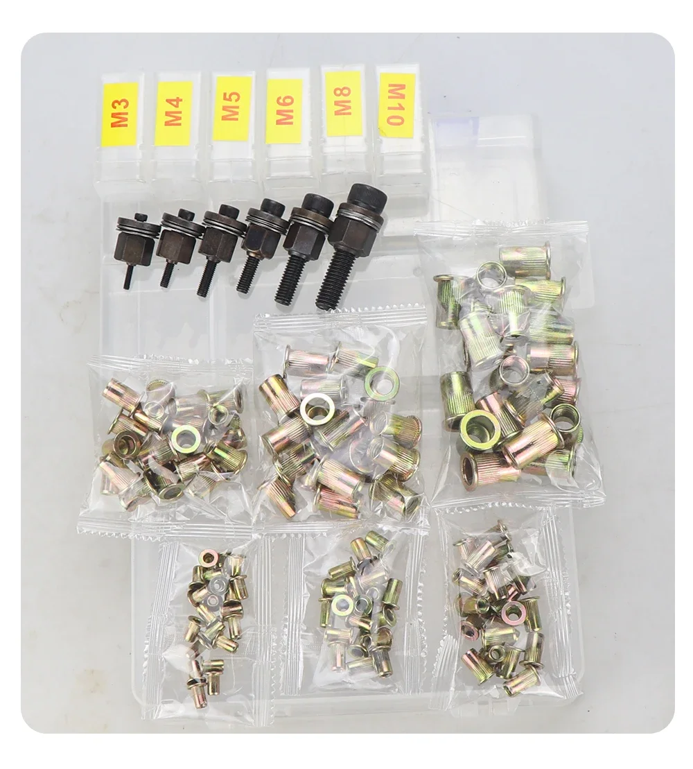 M3 M4 M5 M6 M8 M10 M12 Hand Rivet Nut Head Set Round Nut Tool Manual Riveter Rivnut Tool Accessory