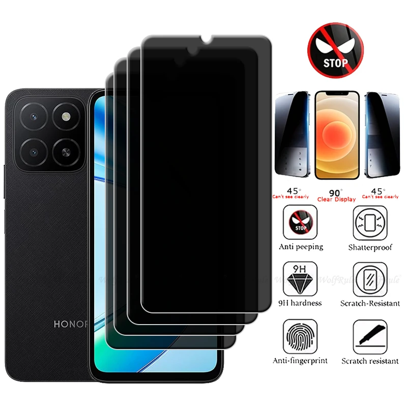 

1/2/3/4Pcs For Honor X5B Plus Glass Huawei Honor X5B Plus Tempered Glass Privacy Anti-Spy Cover Screen Protector Honor X5B Plus