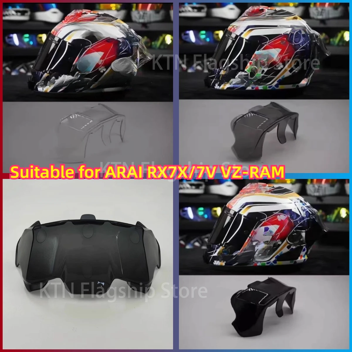 Motorcycle rear trim helmet spoiler RX7X lens plating for ARAI rx7x /7V VZ-RAM Spoiler accessories