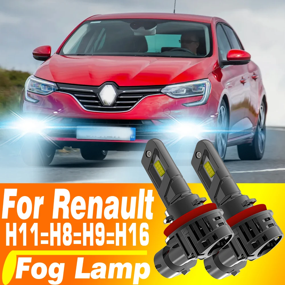 2pcs H11 H8 H16 H9 LED Fog Lights Canbus Car Bulb Lamp 12V 55W for Renault Megane Scenic Clio Duster Master Captur Fluence