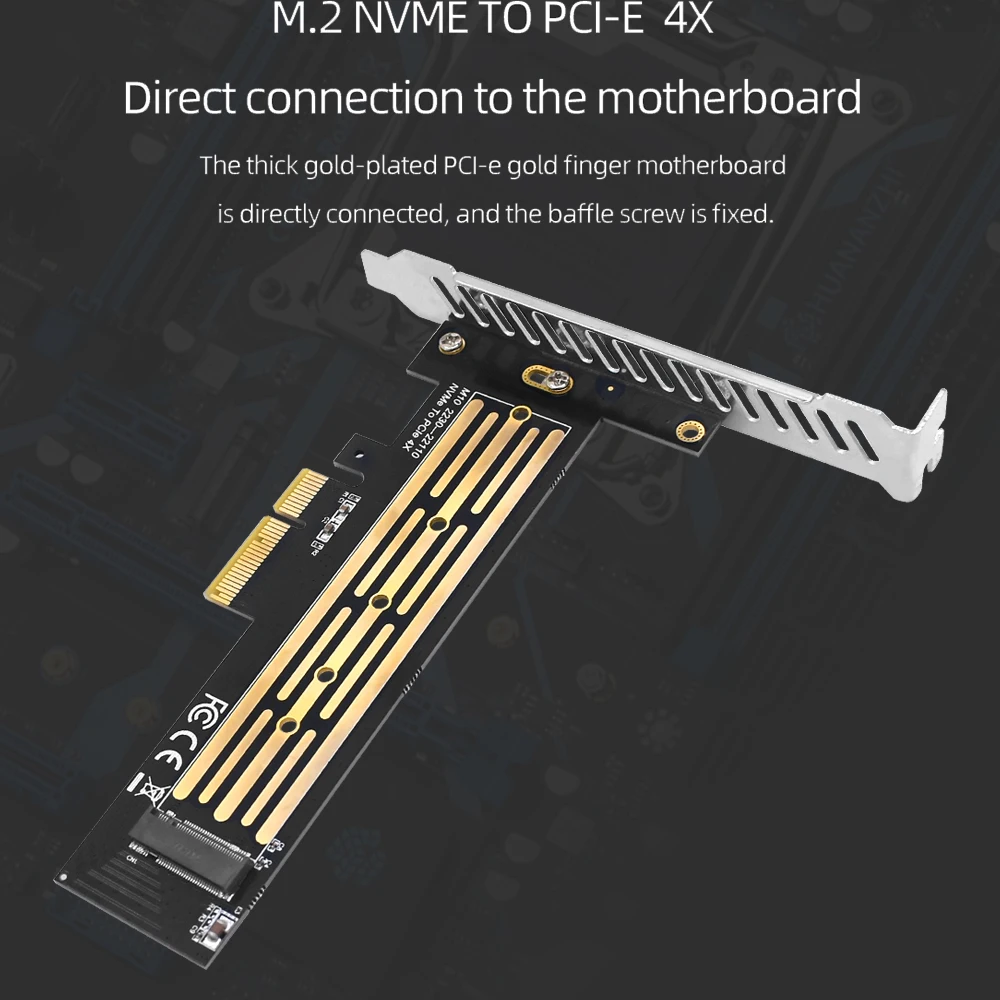 TISHRIC M10 NVME к PCI-E 4X однодисковая карта-адаптер 64 Гбит/с M-key Pcle 4x карта расширения для настольных ПК 2230/2242/2260/2280