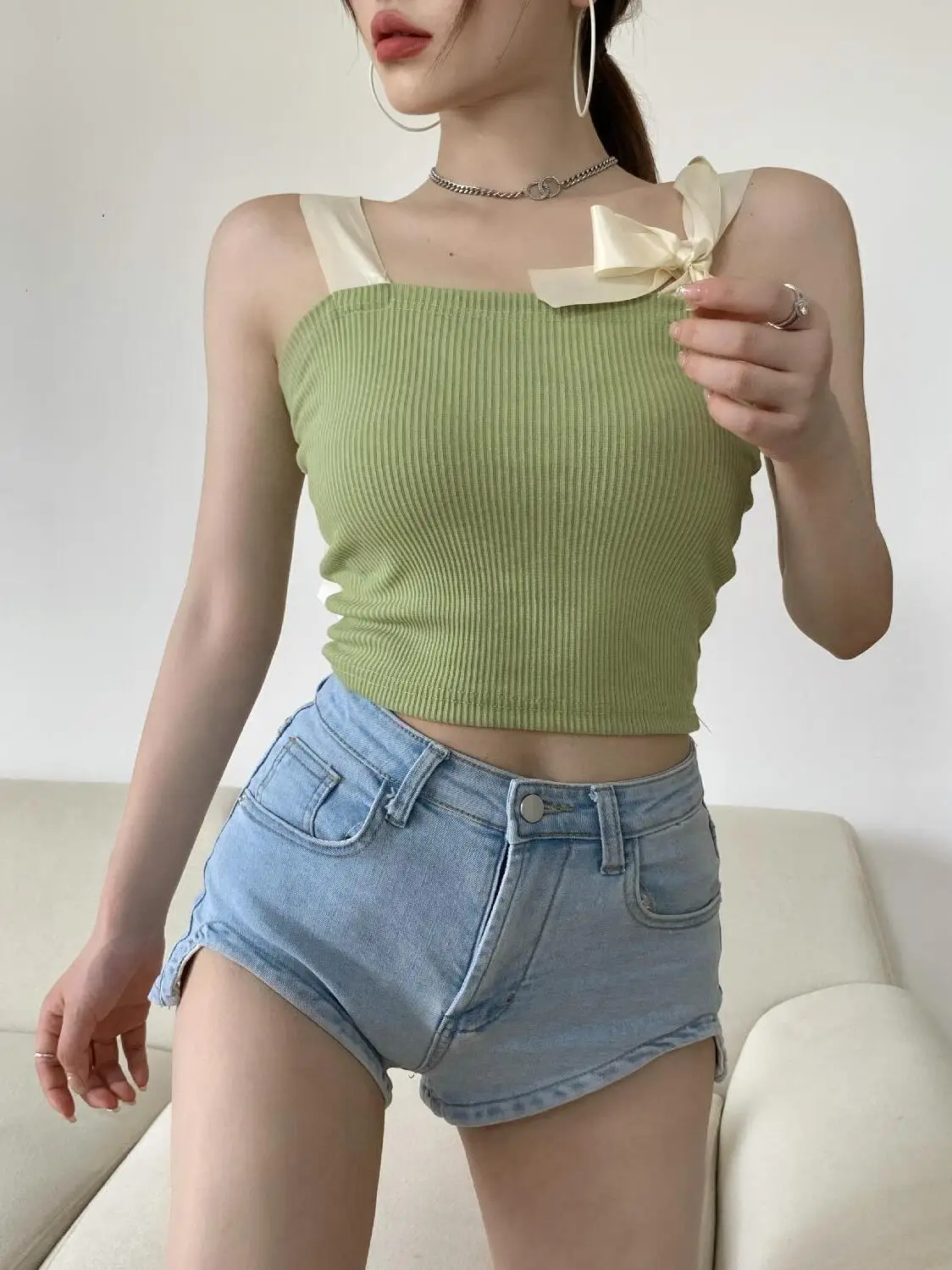 

Утягивающие джинсы с высокой талией, женские тонкие широкие брюки Super ort, новые летние прямые брюки Sle Spicy Girl