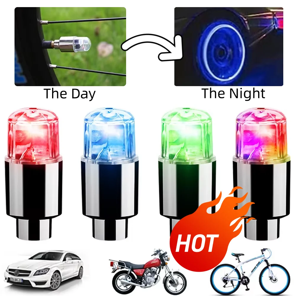 

1/2/4PCS Auto Shining Car Auto Wheel Tire Tyre Light Hub Lamp Air Valve Stem LED Light With Cap Cover Car Styling Light
