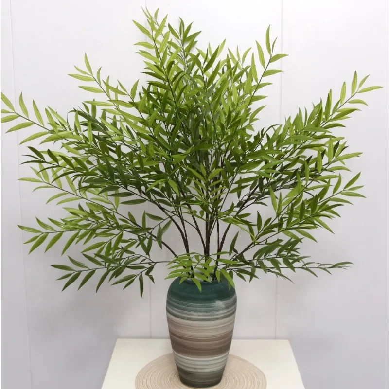 Dry Willow Leaves Artificial Green Plant, Fake Leaf Grass Bundle, Wedding Flower, Garden, Home Room, Tabletop Decoration